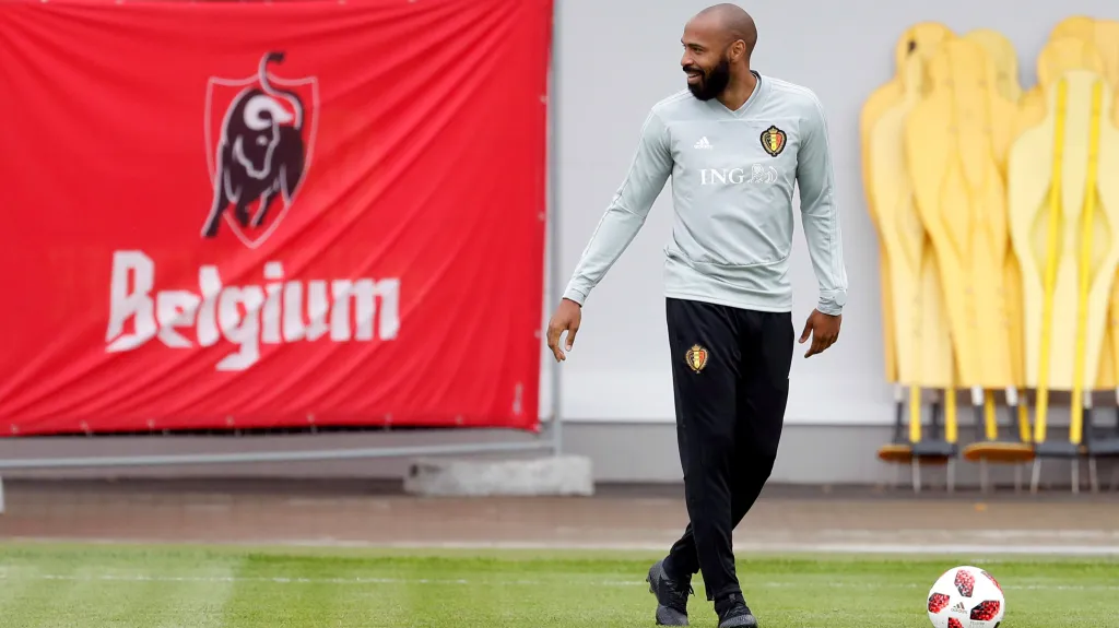Thierry Henry na tréninku Belgie