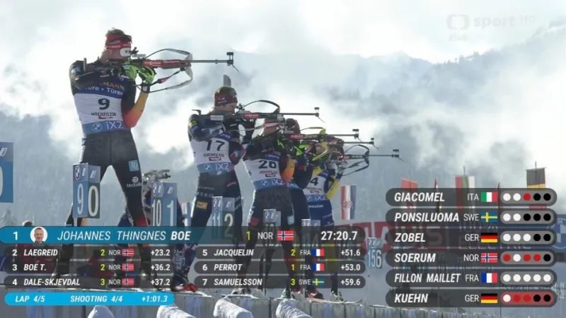 Sestřih stíhačky biatlonistů v Hochfilzenu