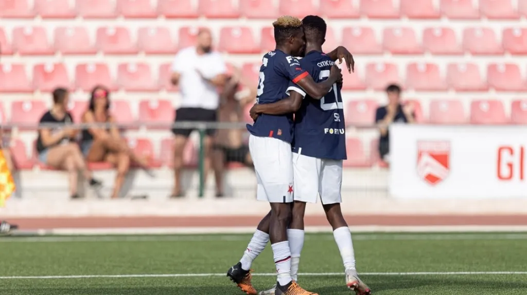 Radost fotbalistů Slavie