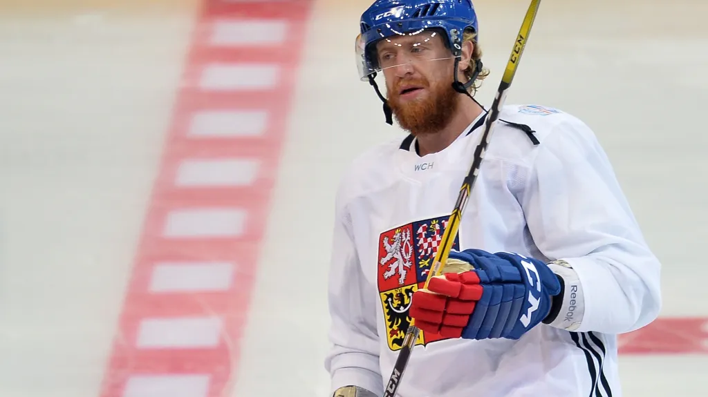 Jakub Voráček na tréninku české reprezentace