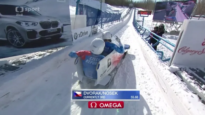 1. jízda dvojbobu Dominika Dvořáka v Calgary