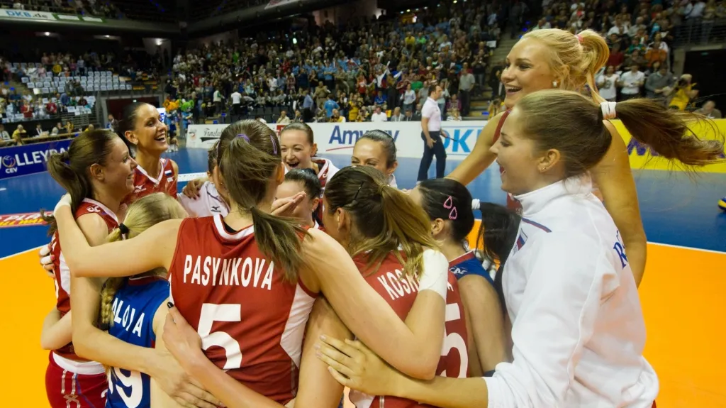 Radost volejbalistek Ruska