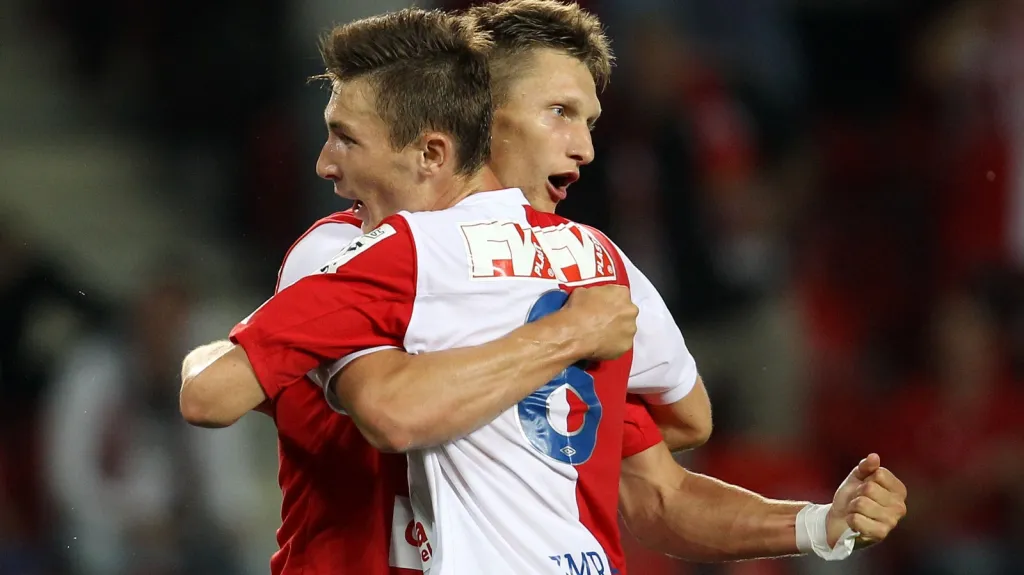 Radost fotbalistů Slavie