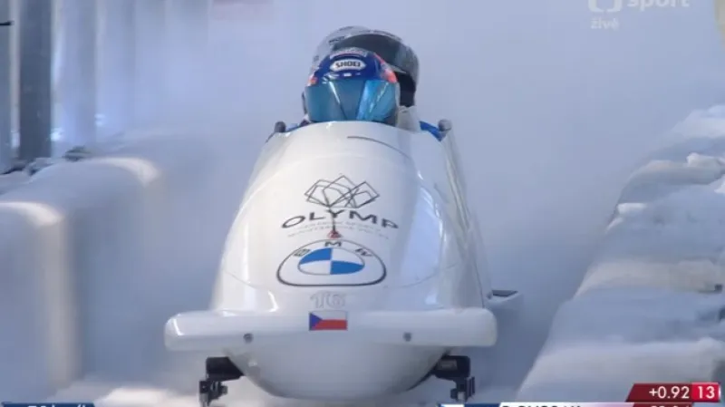 Jízdy českých čtyřbobů v 1. kole v La Plagne