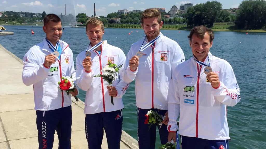 Český čtyřkajak ve složení Štěrba, Šlouf, Špicar, Havel