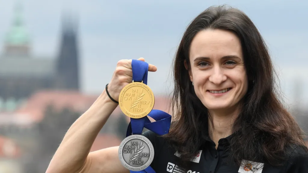Martina Sáblíková s medailemi