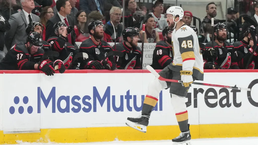 Tomáš Hertl slaví gól v zápase s Carolinou
