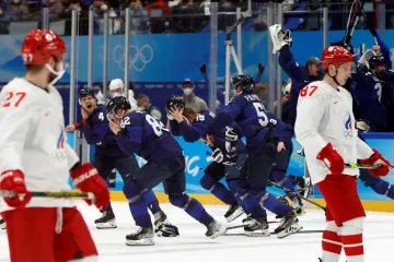Finské oslavy po triumfu v olympijském finále proti Rusům