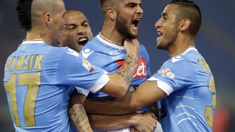 Radující se fotbalisté Neapole