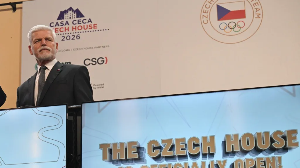 Prezident Petr Pavel v českém domě na zimní olympiádě v Itálii