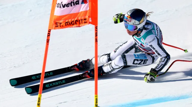 Jízda Ester Ledecké v super-G ve Svatém Mořici