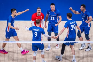 Čeští volejbalisté se radují