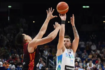 Luka Dončič v utkání s Belgií