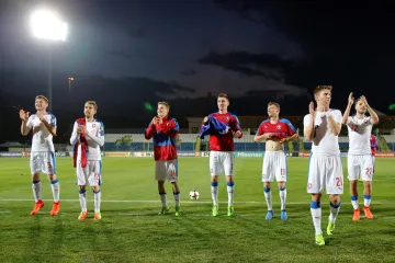 Radující se čeští reprezentanti