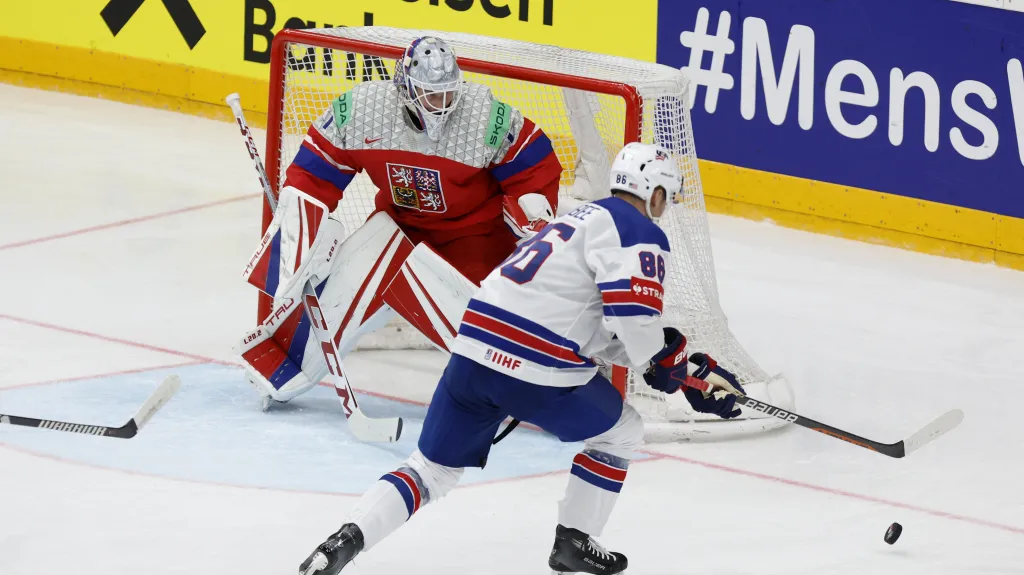 Lukáš Dostál v utkání proti USA