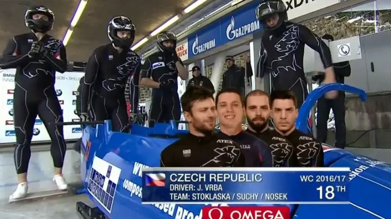 První jízda českého čtyřbobu Vrby v SP v Iglsu