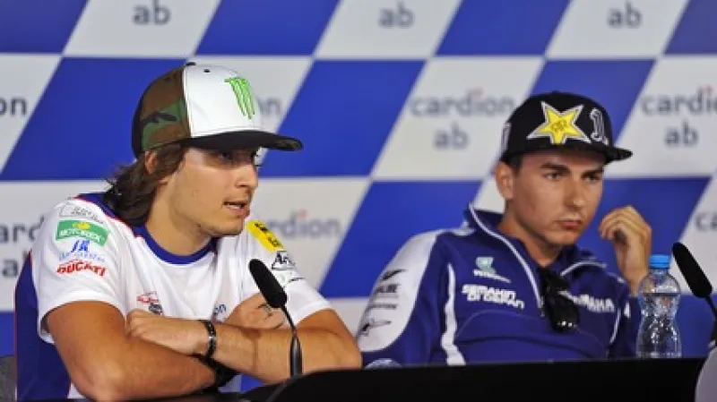 Karel Abrahám (vlevo) a Jorge Lorenzo