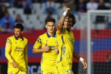 Hráči Las Palmas se radují z výhry