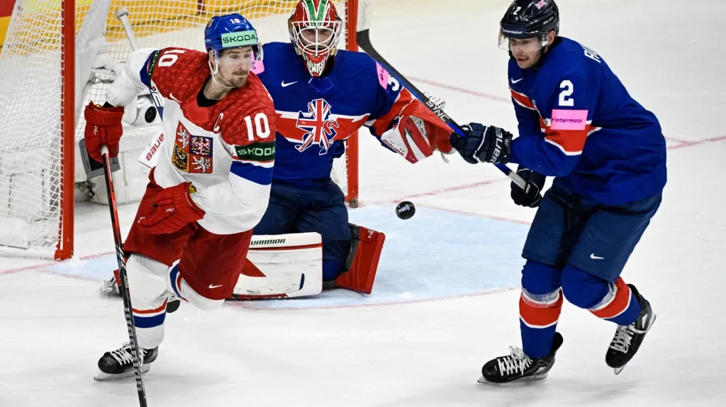 Kapitán národního týmu Roman Červenka v utkání proti Velké Británii