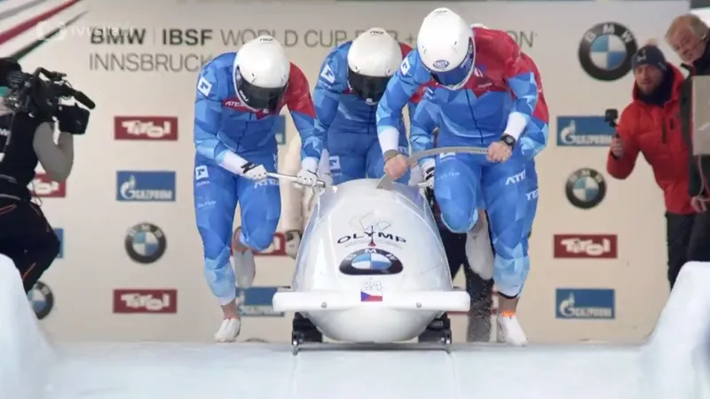 Jízdy českého čtyřbobu v Innsbrucku v prvním i druhém kole