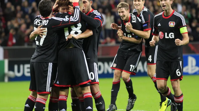 Radost fotbalistů Bayeru Leverkusen