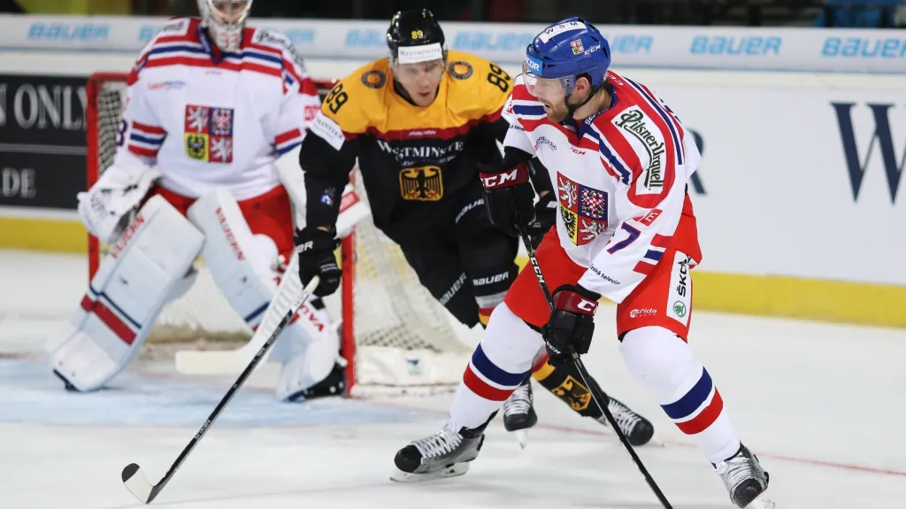 Obránce David Musil v dresu české reprezentace