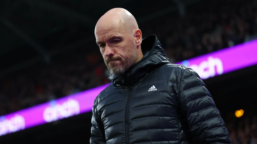 Zklamaný trenér Manchesteru United Erik ten Hag