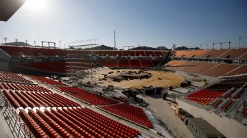 Olympijský stadion v Pchjongčchangu - dějiště zahajovacího a závěrečného ceremoniálu