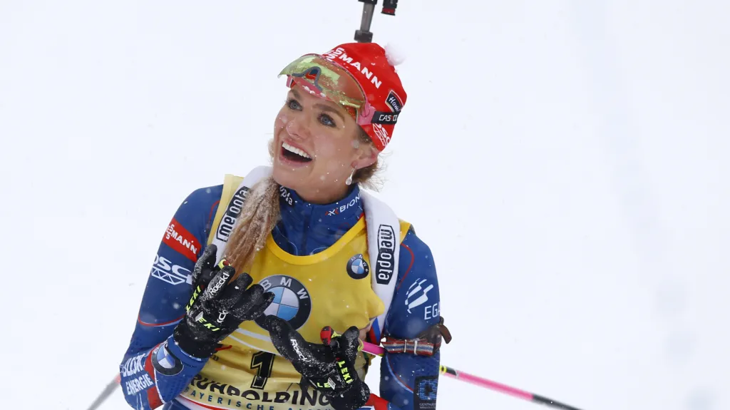 Radující se Gabriela Soukalová