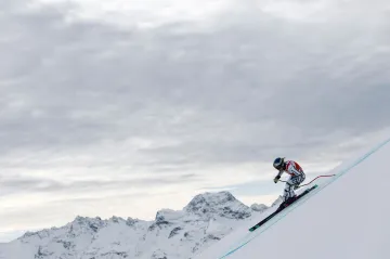 Ester Ledecká na tréninku ve Svatém Mořici