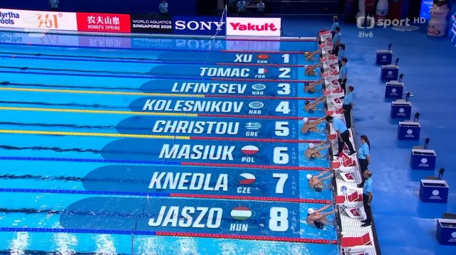 Semifinále 100 metrů znak s Knedlou