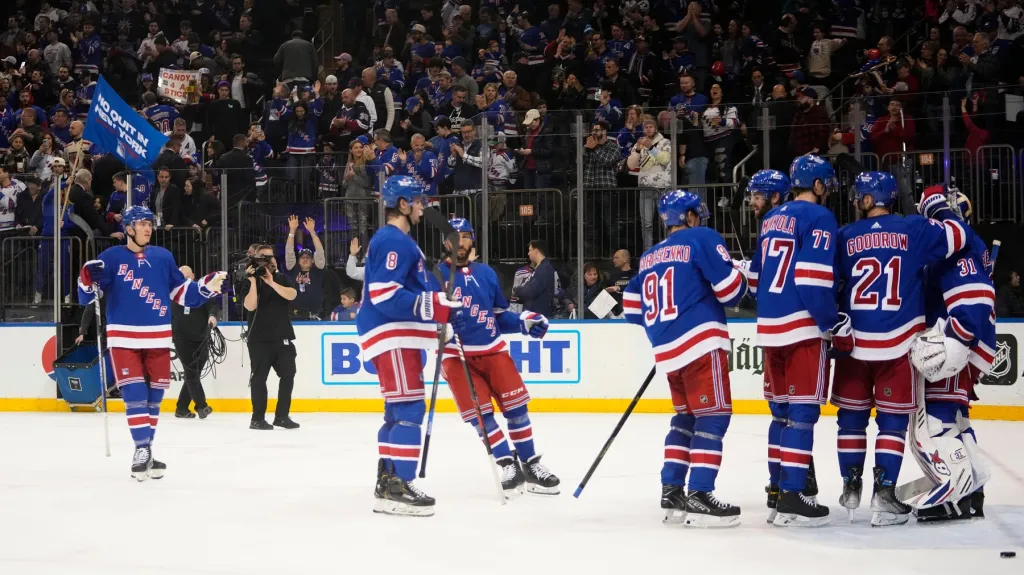 Oslava vítězství v podání NY Rangers