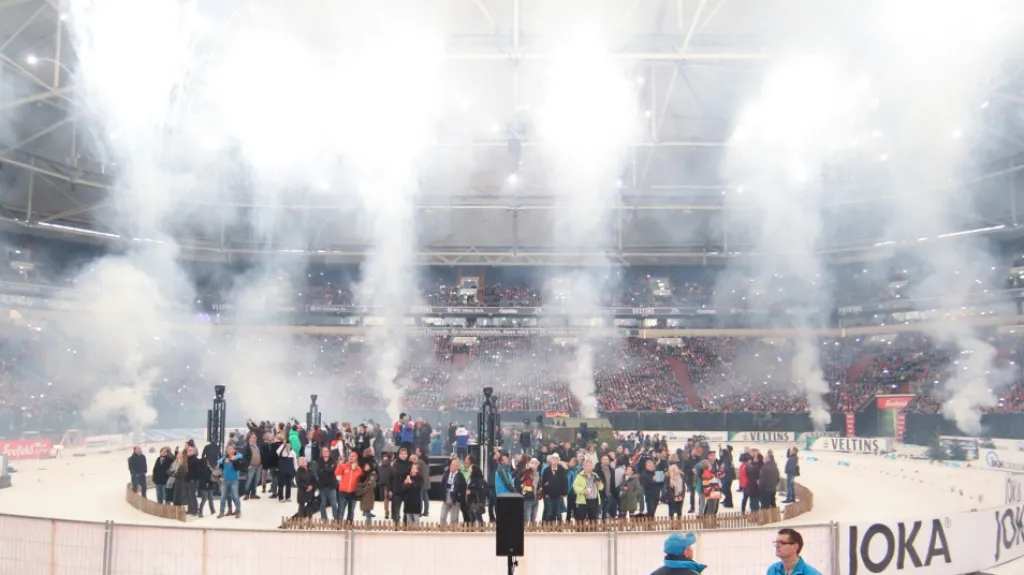 Biatlonová exhibice v Gelsenkirchenu