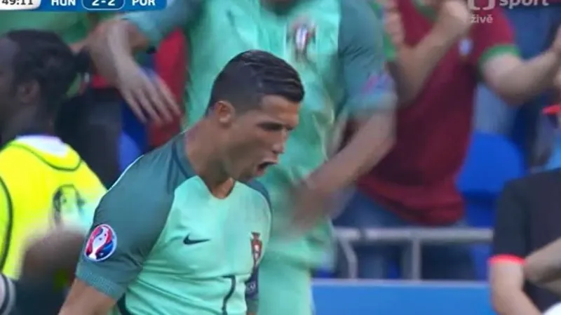 Gól v utkání Maďarsko - Portugalsko: Ronaldo - 2:2 (50. min.)