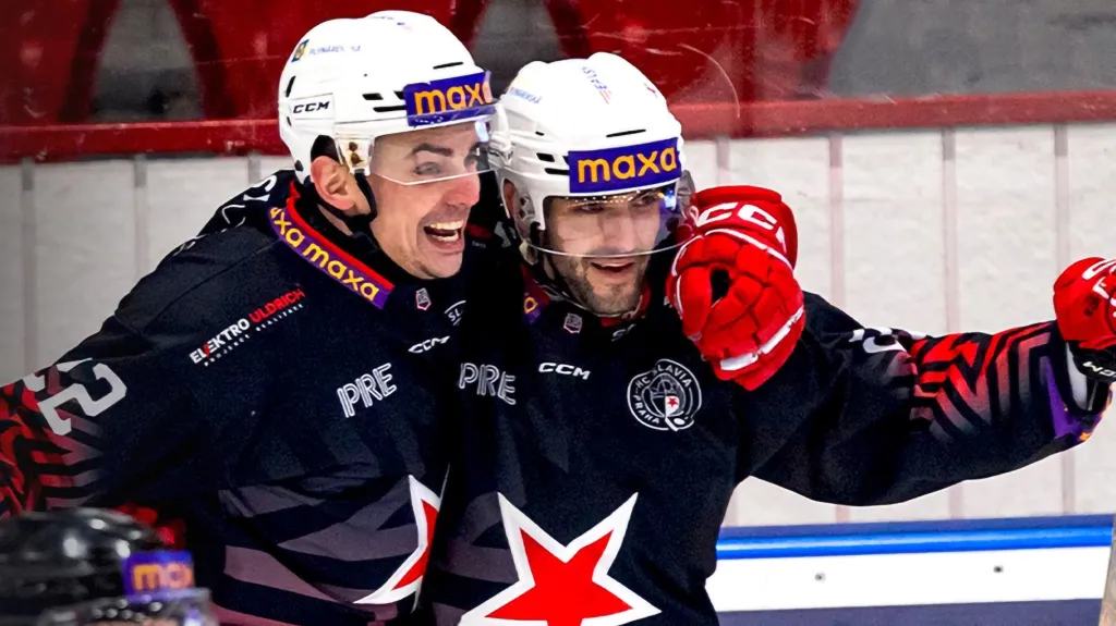 Radost hokejistů Slavie