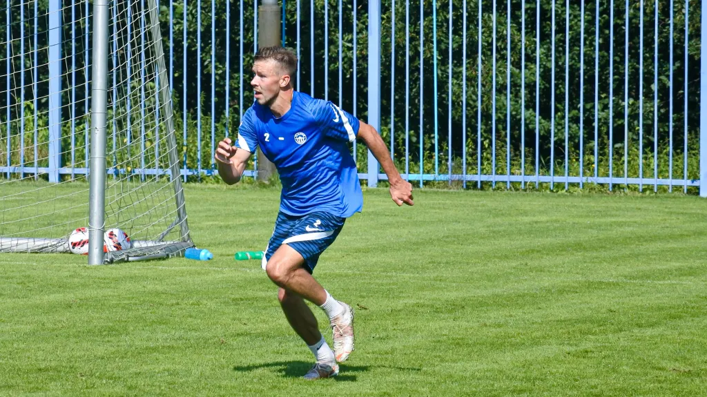 Dominik Plechatý na tréninku Liberce