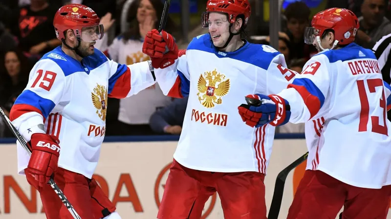 Hokejisté Ruska - Markov, Tarasenko a Dacjuk