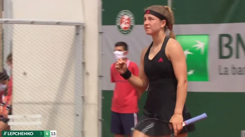 Závěrečný gem v utkání Muchová – Lepčenková