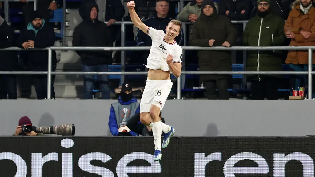 Radost Tomáše Součka z West Hamu po vstřeleném gólu