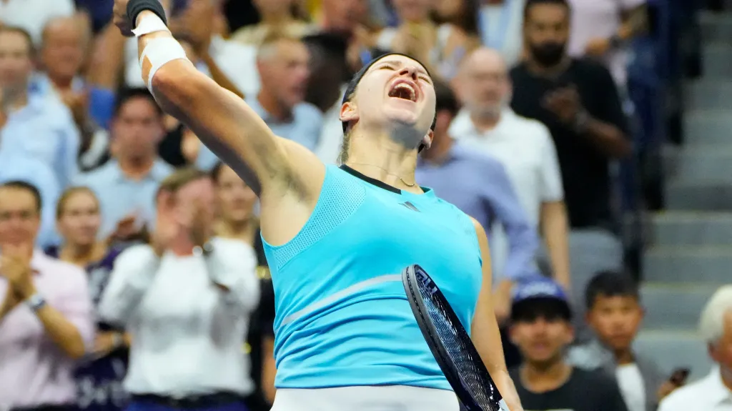 Radující se Karolína Muchová 