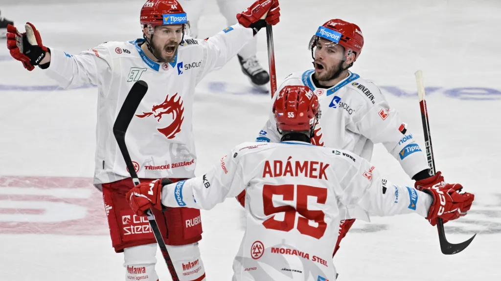 Radost hokejistů Třince