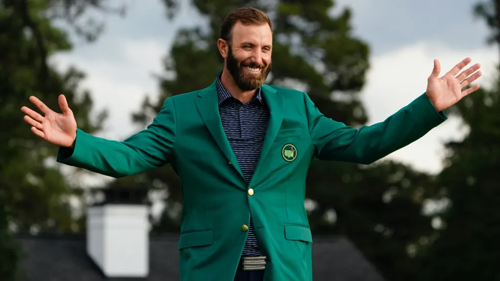 Král golfového Maters Dustin Johnson 