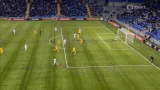 Moment v utkání Kazachstán - Česko: Krejčího branka z ofsajdu (34. min.)