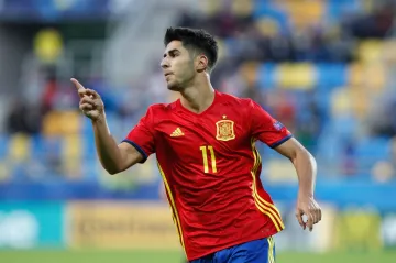 Marco Asensio se raduje z gólu proti Makedonii