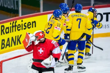 Švédská radost v utkání proti Švýcarsku