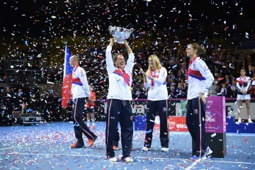 České reprezentantky slaví vítězství ve Fed Cupu