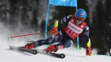 Jízda Shiffrinové v 1. kole obřího slalomu v Aare