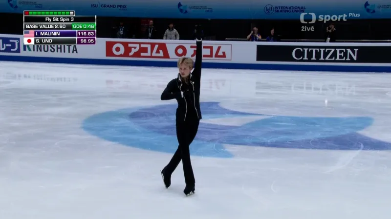 Vítězná volná jízda krasobruslaře Malinina ve finále GP