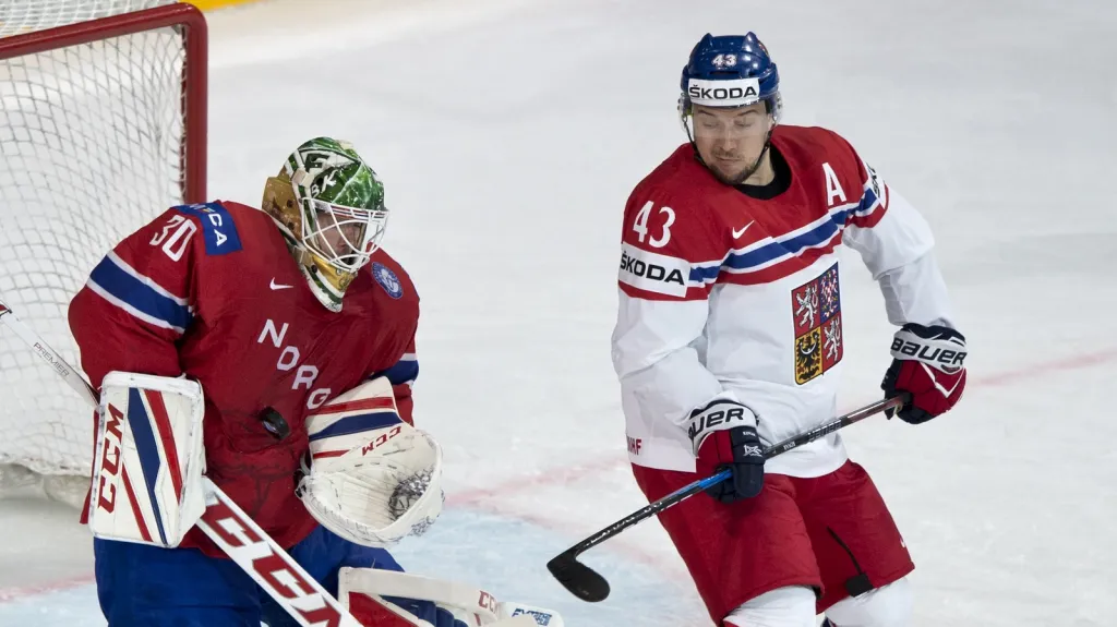 Jan Kovář v utkání s Norskem