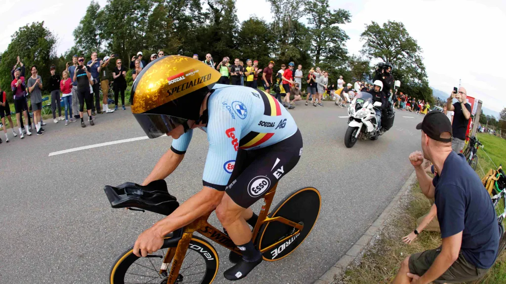 Remco Evenepoel v časovce na mistrovství světa